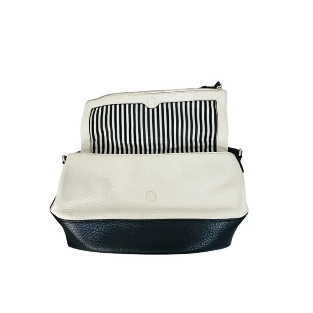 Kate Spade NY Southport Avenue Colorblock Leather Crossbody Purse Black Ivory